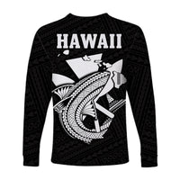 (Custom Personalised) Hawaii Long Sleeve Shirt Kakau Kanaka Maoli Combine Polynesian Shark Ver.07 LT14 - Polynesian Pride