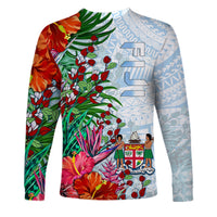 Fiji Long Sleeve Shirt Proud Fijian Tapa mix Tagimoucia Flowers LT13 - Polynesian Pride
