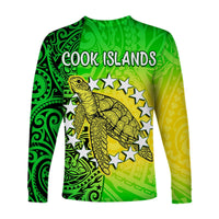(Custom Personalised) Cook Islands Long Sleeve Shirt Cook Islands Coat Of Arms Turtle Polynesian LT14 - Polynesian Pride