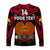 (Custom Text And Number) Papua New Guinea Rugby Long Sleeve Shirt PNG Kumuls Bird Of Paradise Black LT14 - Polynesian Pride