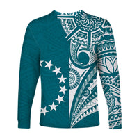 Cook Islands Tatau Long Sleeve Shirt Symbolize Passion Stars Version Blue LT13 - Polynesian Pride