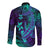 (Custom Personalised) Polynesian Long Sleeve Button Shirt Purple Paradise Hawaiian Tribal Hammerhead Shark LT14 - Polynesian Pride