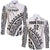 (Custom Text And Number) Fiji Rugby Long Sleeve Button Shirt Fijian Cibi Dance Tapa Pattern White LT14 Unisex White - Polynesian Pride