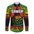 Samoa Rugby Long Sleeve Button Shirt Teuila Torch Ginger Gradient Style LT14 Unisex Black - Polynesian Pride