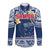 (Custom Personalised) Samoa Long Sleeve Shirt Samoan Plumeria Flowers Mix Polynesian Pattern LT14 - Polynesian Pride
