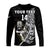(Custom Text And Number) New Zealand Silver Fern Rugby Long Sleeve Shirt All Black Maori Version Black LT14 - Polynesian Pride