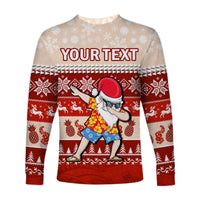 (Custom Personalised) Hawaii Mele Kalikimaka Long Sleeve Shirt Dabbing Santa Red Merry Christmas LT14 - Polynesian Pride