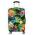 (Custom Personalised) Hawaii Luggage Cover Tropical Flowers Pinapple Hawaiian Map Ver.04 LT14 Black - Polynesian Pride