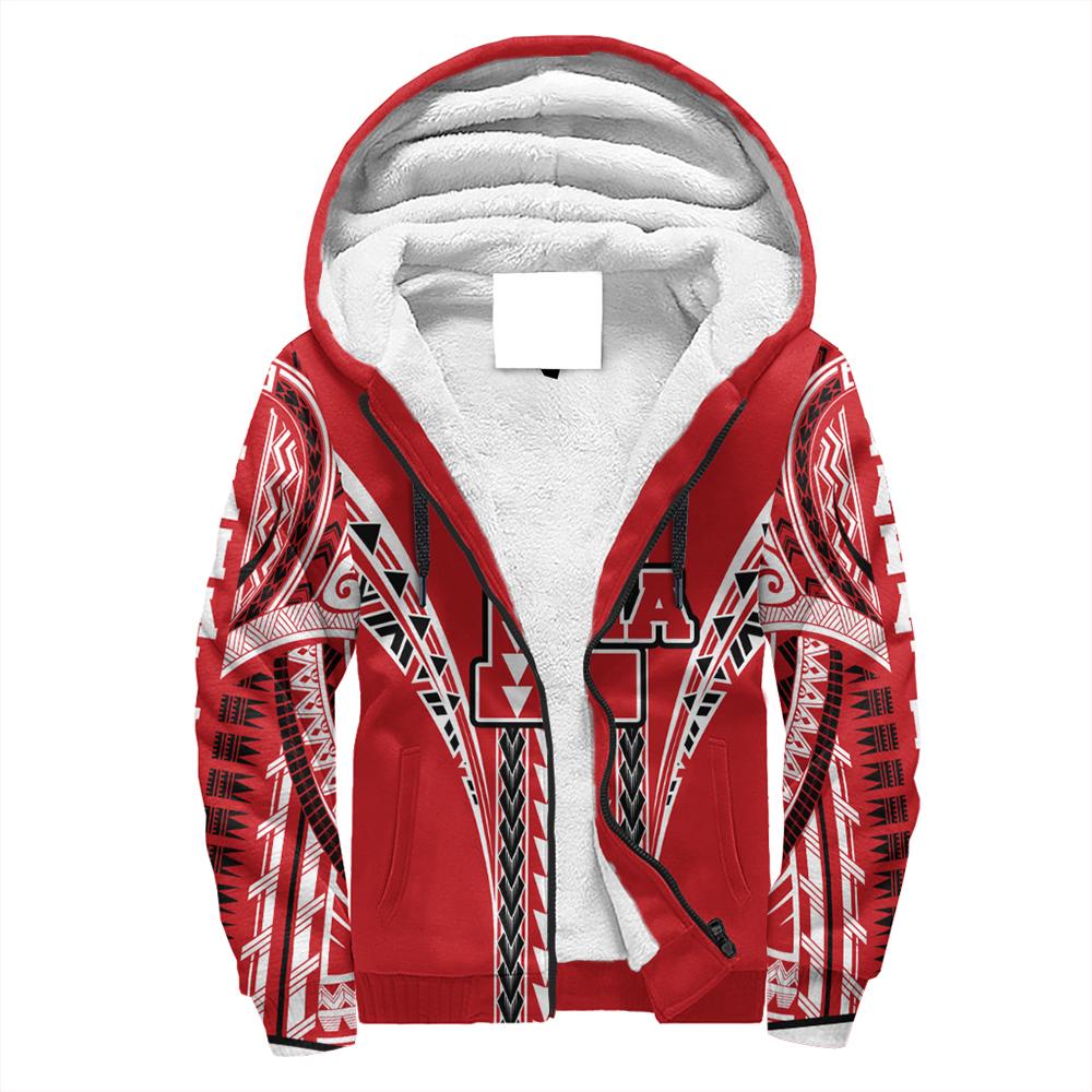 Hawaii - Lahainaluna High Sherpa Hoodie AH Red - Polynesian Pride