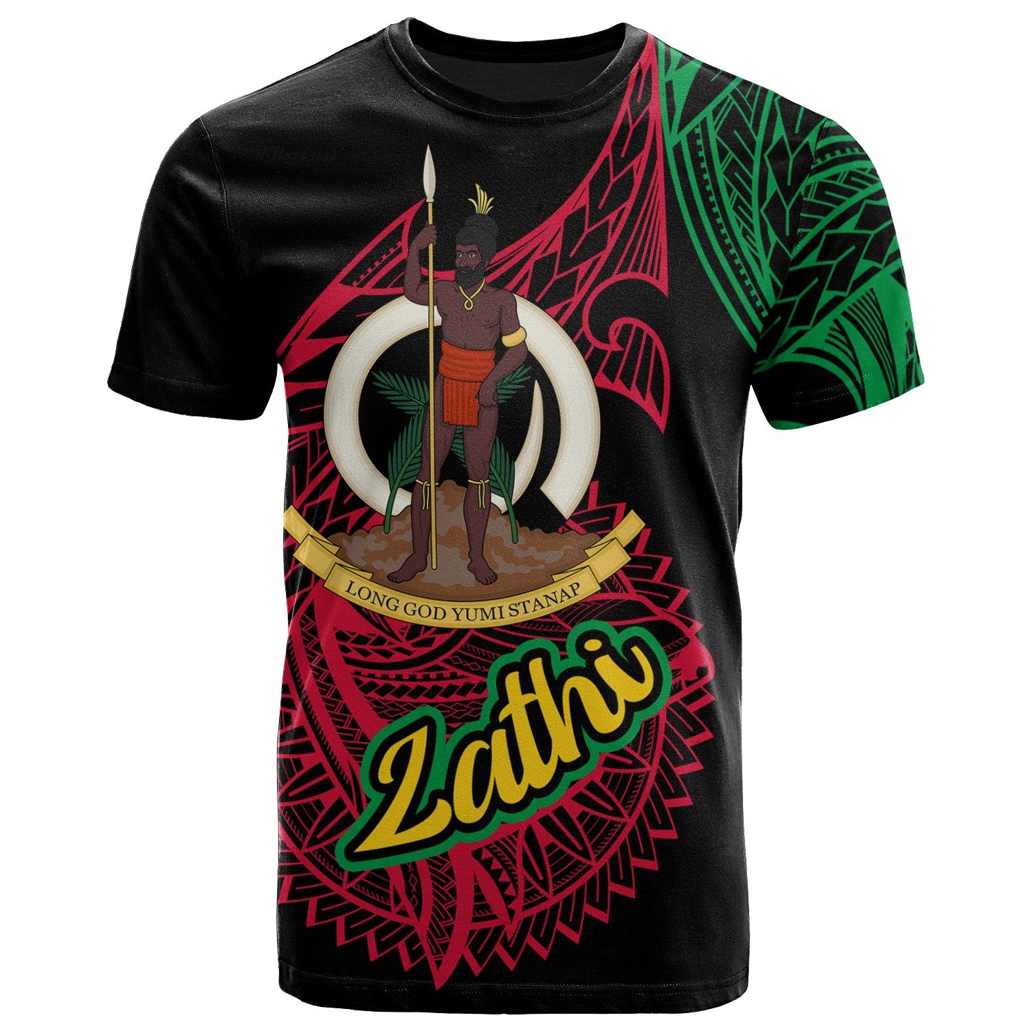Vanuatu T Shirt Lathi Seal of Vanuatu Special Style Unisex Black - Polynesian Pride