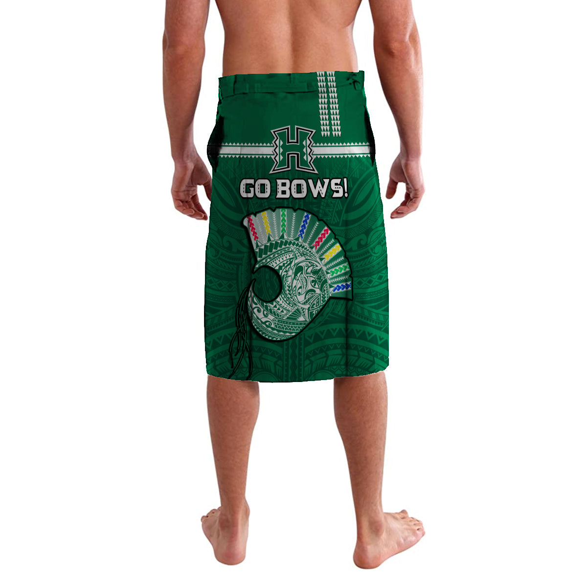 Hawaii Football Lavalava Kakau Rainbow Warriors Helmet Go Bows LT14 - Polynesian Pride