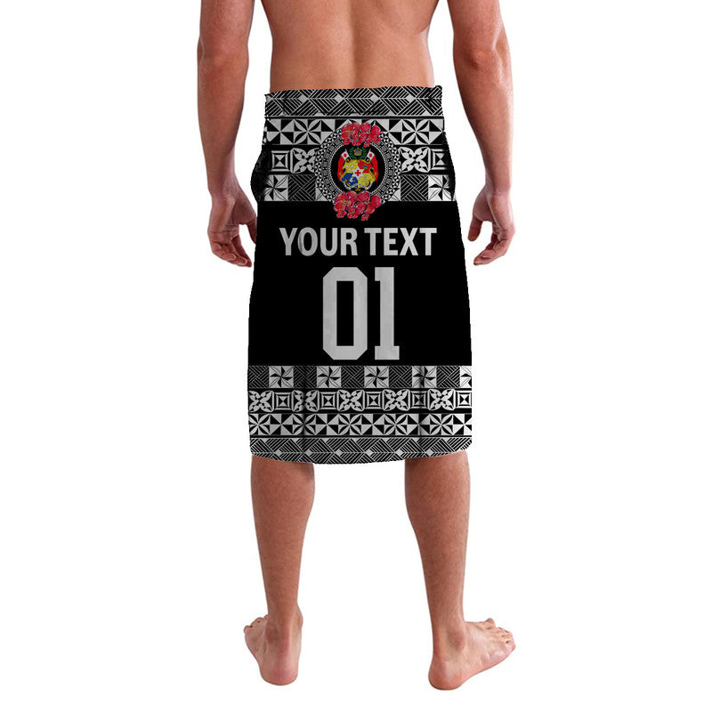 Custom Tonga Lavalava Emancipation Day Tupenu Independence Day Simple Ngatu Heilala Flower Black LT8 - Polynesian Pride