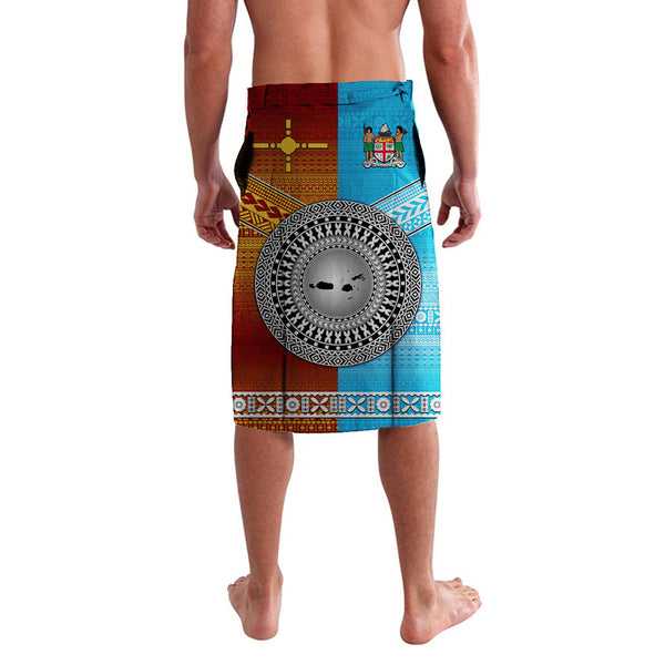 Fiji And Rotuma Tapa Pattern Lavalava Together LT8