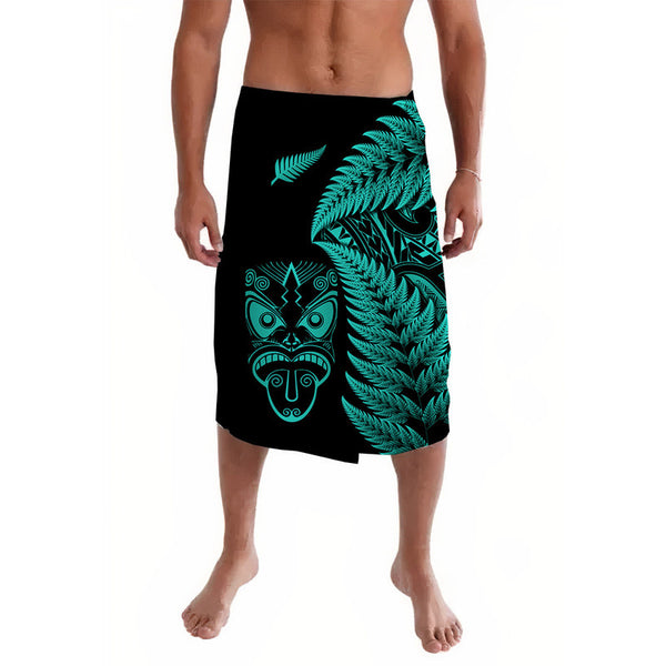 New Zealand Rugby Maori Lavalava Silver Fern Koru Vibes Black LT8 main image 0