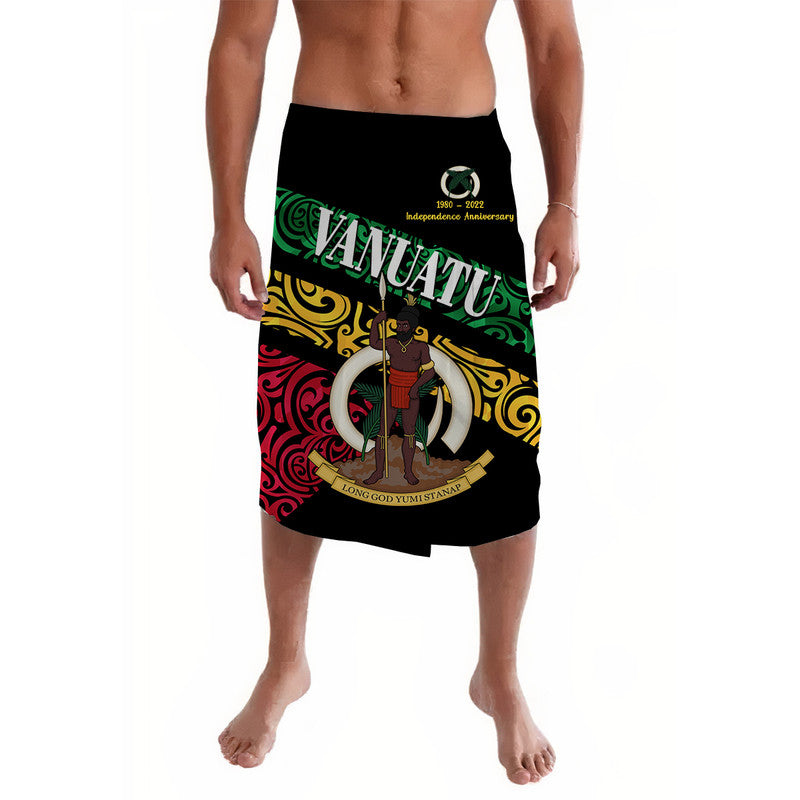 Vanuatu Special Independence Anniversary Lavalava Sporty Style LT8 Black - Polynesian Pride