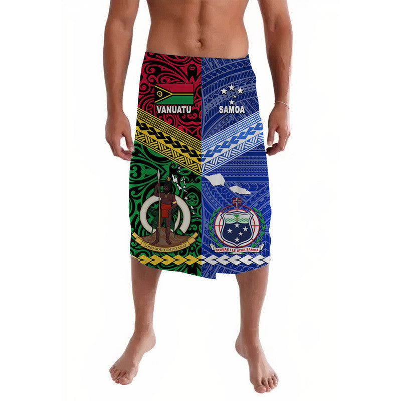 Samoa And Vanuatu Lavalava Together LT8 Blue - Polynesian Pride