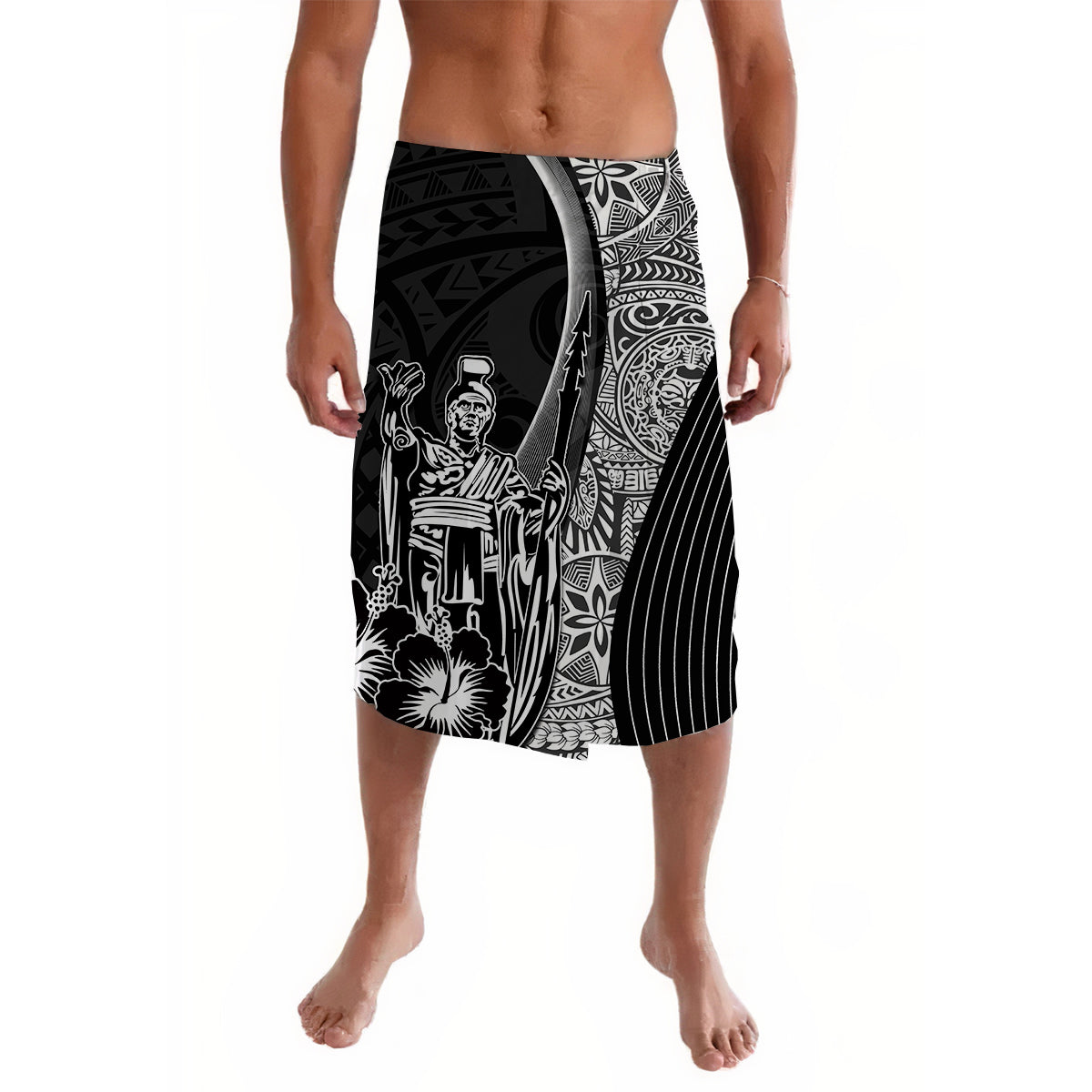 Hawaiian King Kamehameha Lavalava Vibe Black Style LT6 Black - Polynesian Pride LLC