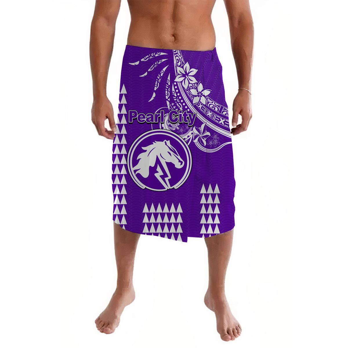 Hawaii High School Pearl City Lavalava Mix Kakau LT6 Purple - Polynesian Pride