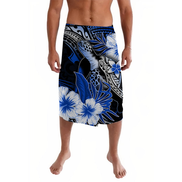 Hawaii Lavalava Polynesian Green Hibiscus and Map Mystical LT13 main image 0
