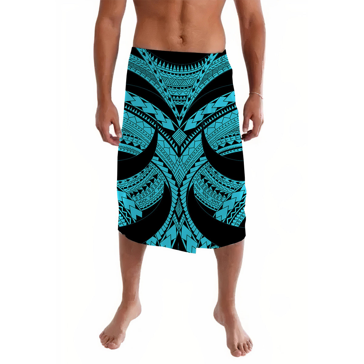 Polynesian Tribal Samoa Tattoo Blue Lavalava LT6 Lavalava Black - Polynesian Pride