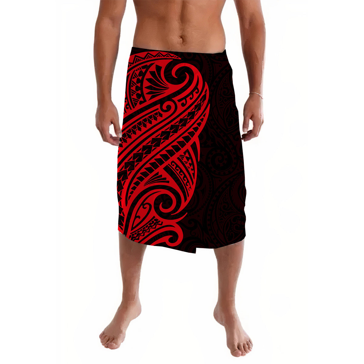 Polynesian Tribal Tattoo Red Lavalava LT6 Lavalava Black - Polynesian Pride
