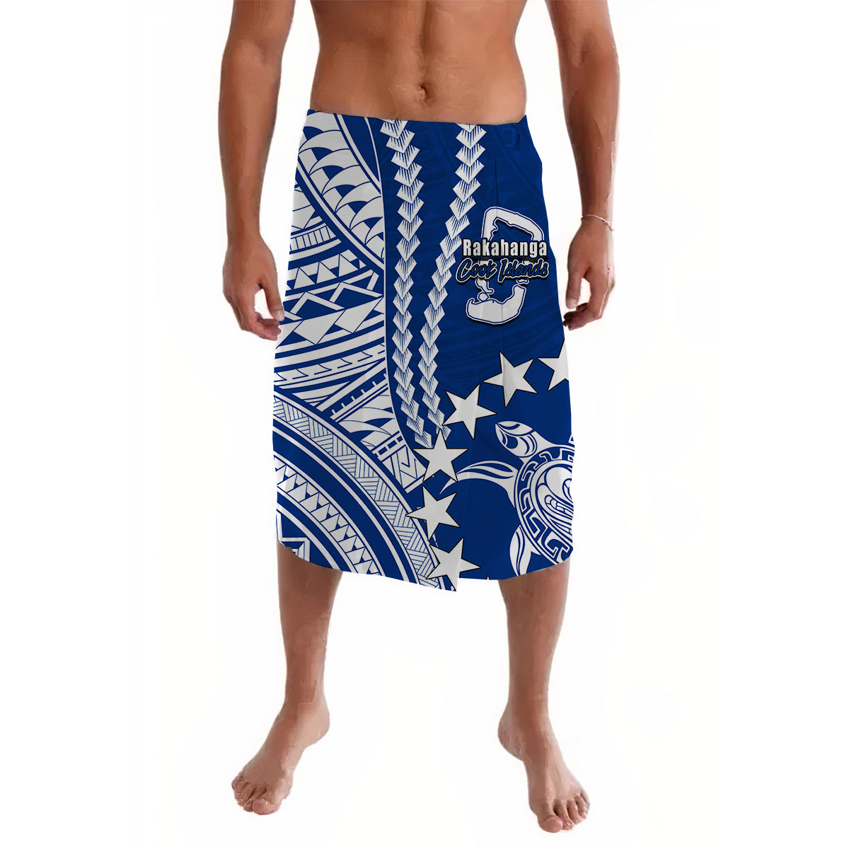 Cook Islands Rakahanga Polynesian Lavalava LT6 Lavalava Blue - Polynesian Pride