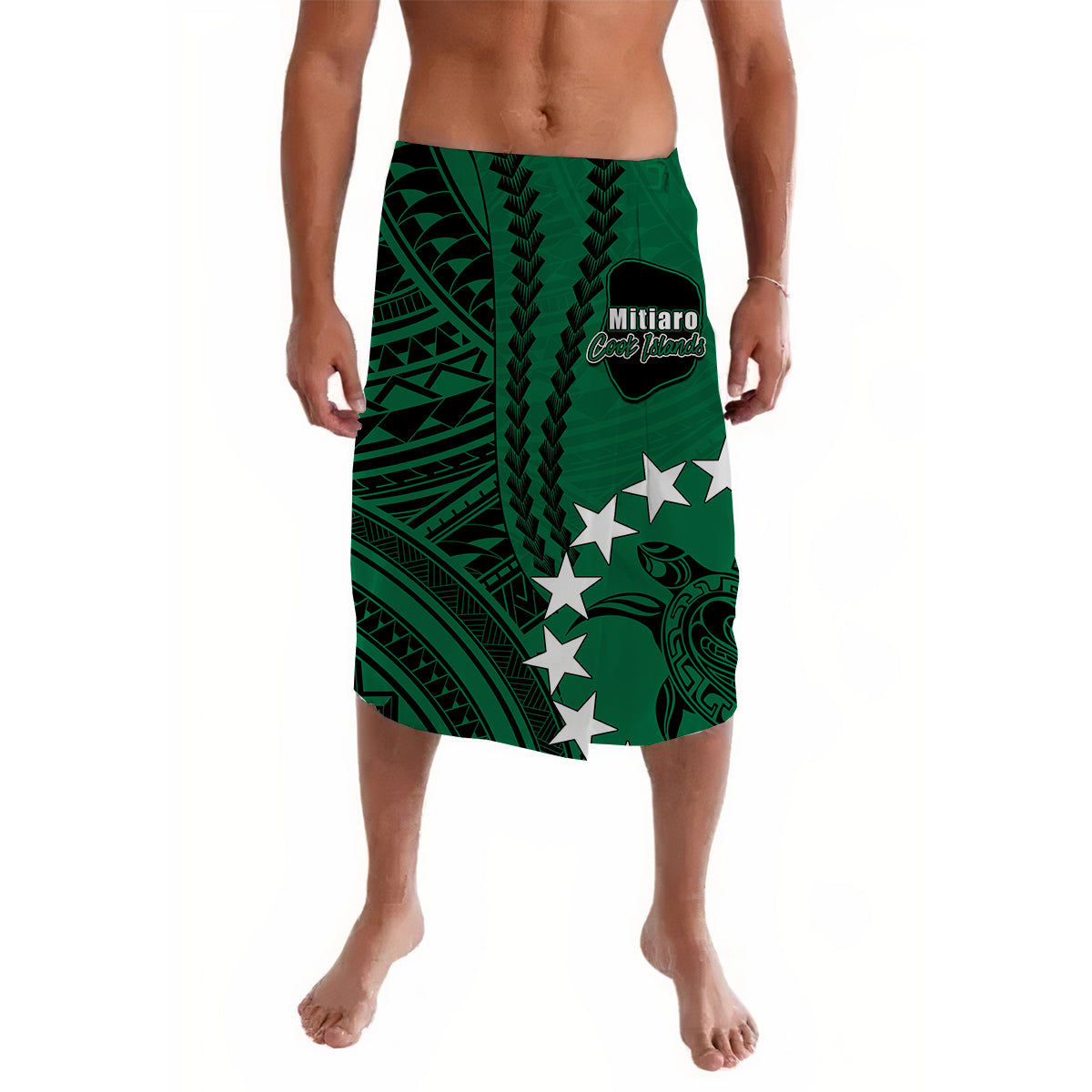 Cook Islands Mitiaro Polynesian Lavalava LT6 Lavalava Green - Polynesian Pride