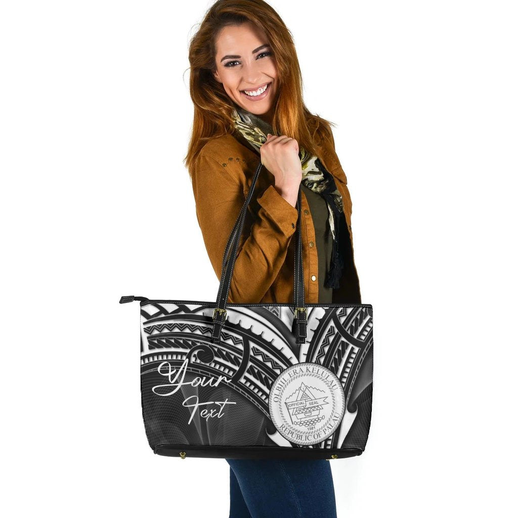 Palau Custom Personalised Leather Tote - Cross Style - Polynesian Pride
