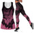 Polynesian Breast Cancer Awareness Hollow Tank and Leggings Combo Floral Butterfly LT7 Black - Polynesian Pride