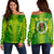 Hawaii - Leilehua High Women's Off Shoulder Sweatshirt AH Green - Polynesian Pride