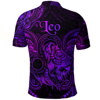 Leo Zodiac Polynesian Polo Shirt Unique Style Purple LT8 - Polynesian Pride