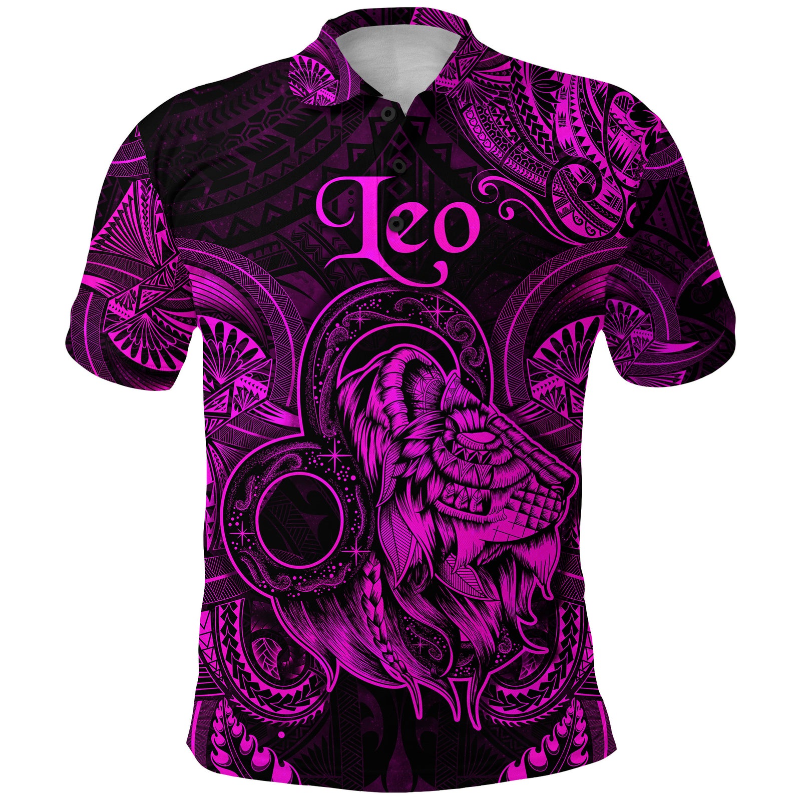 Leo Zodiac Polynesian Polo Shirt Unique Style Pink LT8 - Polynesian Pride