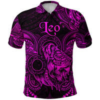 Leo Zodiac Polynesian Polo Shirt Unique Style Pink LT8 - Polynesian Pride