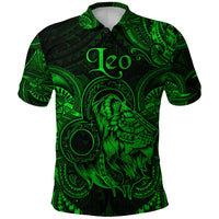 Leo Zodiac Polynesian Polo Shirt Unique Style Green LT8 - Polynesian Pride