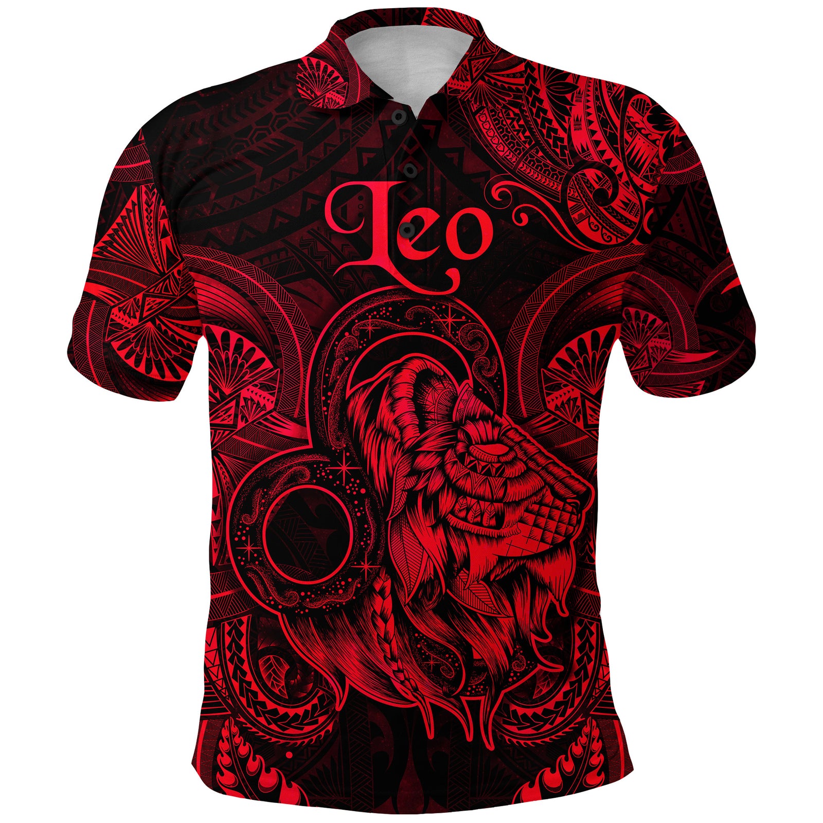 Leo Zodiac Polynesian Polo Shirt Unique Style Red LT8 - Polynesian Pride