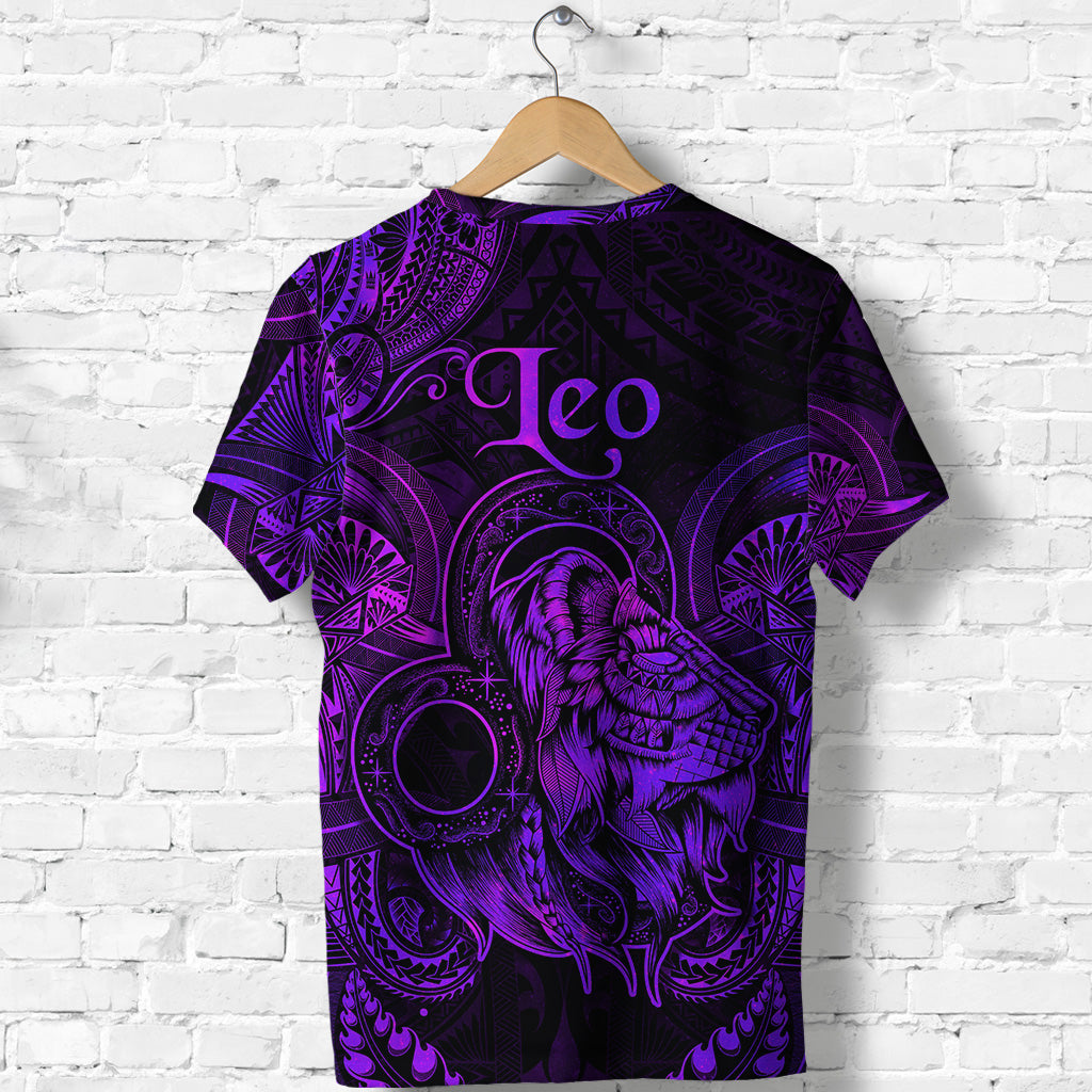Leo Zodiac Polynesian T Shirt Unique Style Purple LT8 - Polynesian Pride