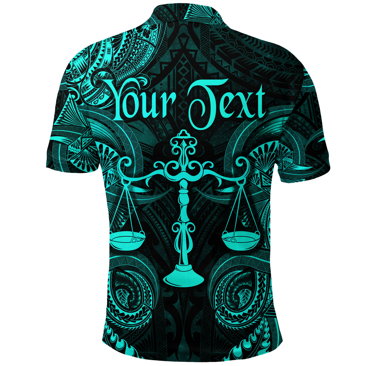 Custom Libra Zodiac Polynesian Polo Shirt Unique Style Turquoise LT8 - Polynesian Pride