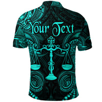 Custom Libra Zodiac Polynesian Polo Shirt Unique Style Turquoise LT8 - Polynesian Pride