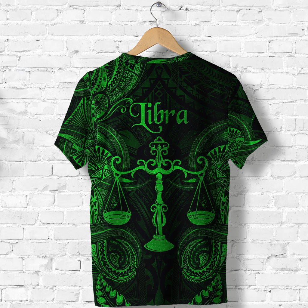 Libra Zodiac Polynesian T Shirt Unique Style Green LT8 - Polynesian Pride