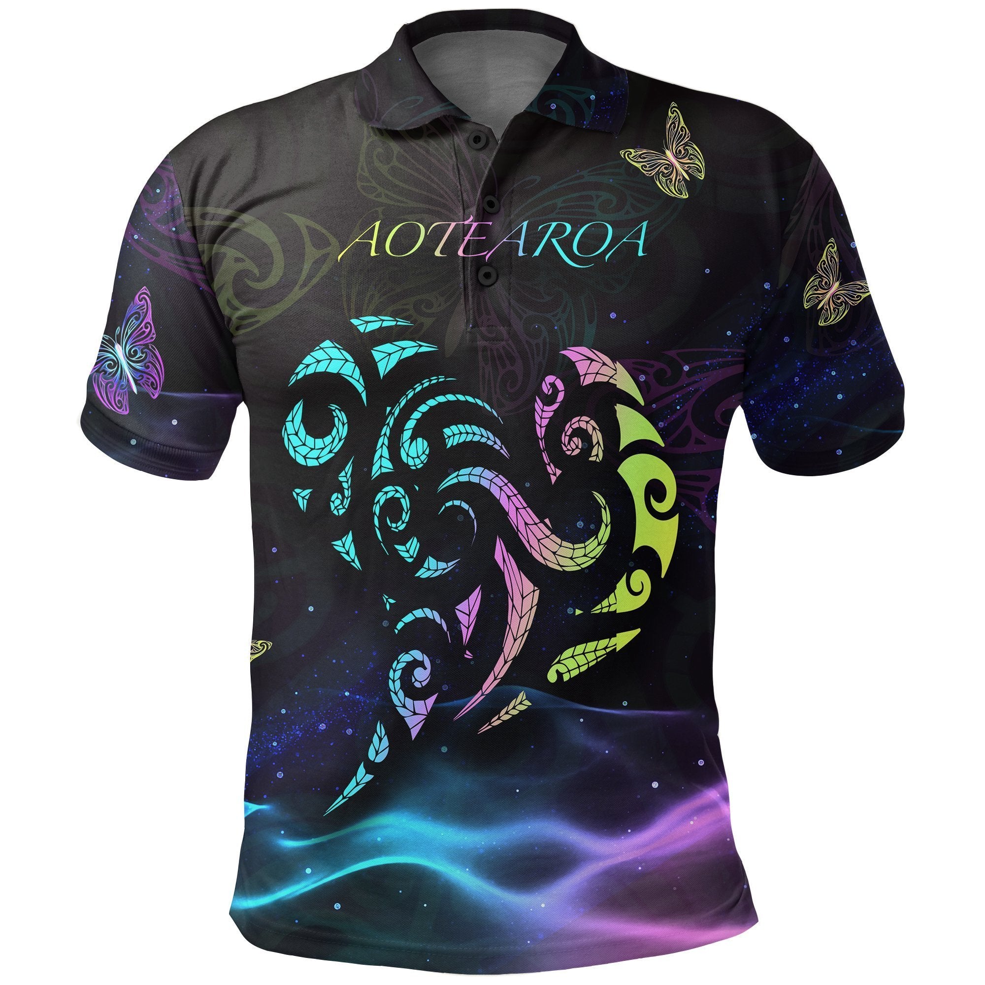 Maori Tattoo New Zealand Polo Shirt, Light Maori Golf Shirts Unisex Black - Polynesian Pride