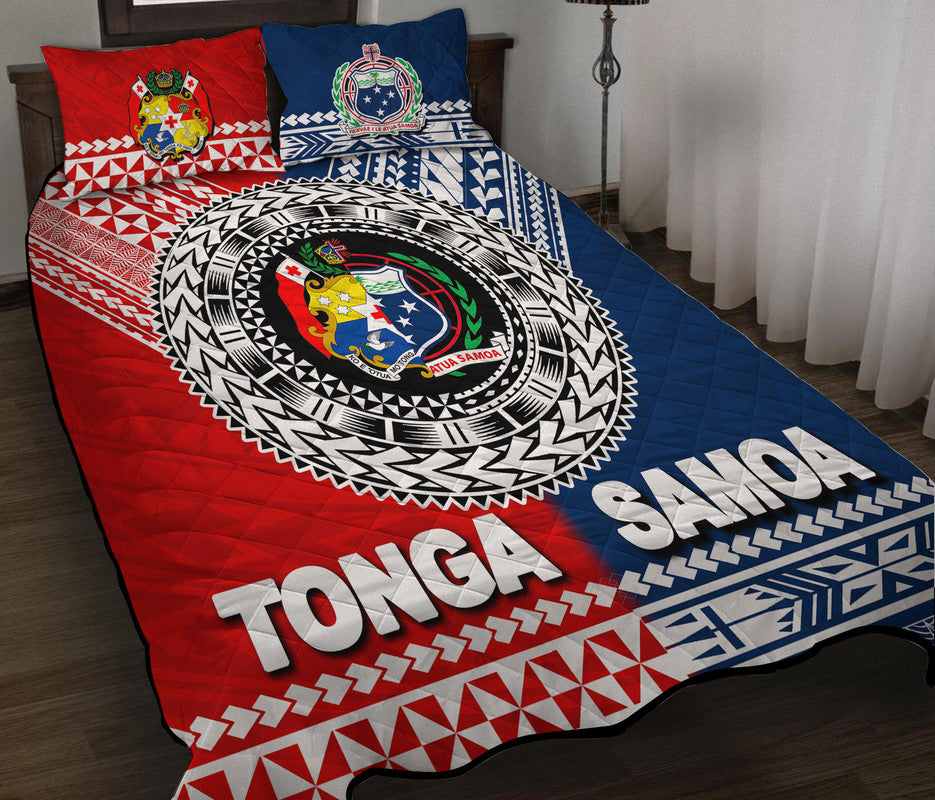 Tonga And Samoa TokoUso Polynesian Quilt Bed Set LT6 Red - Polynesian Pride
