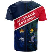 Aotearoa Mix Australia T Shirt Maori Mix Aboriginal Line Arty Style LT9 - Polynesian Pride