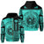 Polynesian Seal of Hawaii Zip Hoodie Turquoise NRP Style Unisex Turquoise - Polynesian Pride