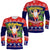 Hawaii Santa Kalikimaka Palm And Hibiscus Christmas Vibe Long Sleeve Shirt LT9 Unisex Red - Polynesian Pride
