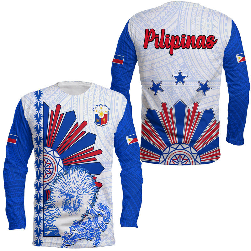 Philippines Barong Long Sleeve Shirt Sun of Philippinas With Eagles LT9 Unisex White - Polynesian Pride
