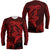 Hawaii Long Sleeve Shirt Shark and Turtle Mix Kakau Red LT9 Unisex Red - Polynesian Pride