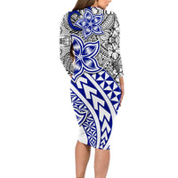 Traditional Polynesian Tribal Tattoo Retro Long Sleeves Dress Blue LT9 - Polynesian Pride