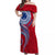 Samoa Off Shoulder Long Dress Independence Day Flag Style LT7 Women Red - Polynesian Pride