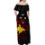 Personalised Papua New Guinea 47th Independence Off Shoulder Long Dress Tribal Turtle LT7 - Polynesian Pride