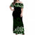 Maori Off Shoulder Long Dress Tino Moku Curves Special - Green LT7 Long Dress Black - Polynesian Pride